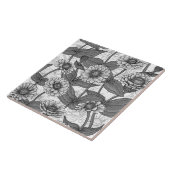 Zinnia, Monochom auf weiß Fliese (Seite)