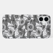 Zinnia, Monochom auf weiß iPhone Hülle (Rückseite (Horizontal))