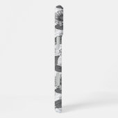 Zinnia, Monochom auf weiß iPhone Hülle (Rechte Seite)