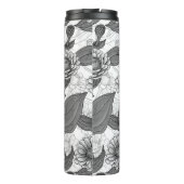 Zinnia, Monochom auf weiß Thermosbecher (Rückseite)