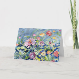 "Zinnia Riot" Blank Notecard Dankeskarte