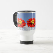 Zinnia Rote Blume Tasse (Vorderseite Links)