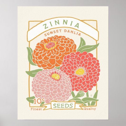 Zinnia Seed Packet Poster (Vorne)