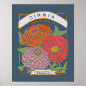 Zinnia Seed Packet Poster (Soft Navy) (Vorne)