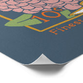 Zinnia Seed Packet Poster (Soft Navy) (Ecke)