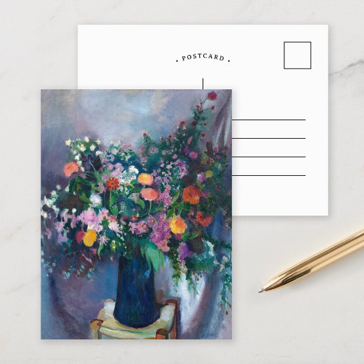 Zinnia und Asters | Arthur Beecher Carles Postkarte