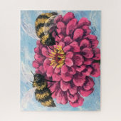Zinnia und Bienen Puzzle (Vertikal)