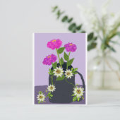 Zinnia und Passion Blume Postkarte (Stehend Vorderseite)