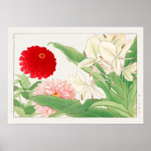 Zinnia & White Ginger Lily Blume, Tanigami Konan,