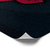 Zinnia Woodcut Poster (Ecke)