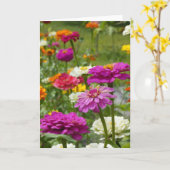 "Zinnias 3." Grußkarte Karte (Gelbe Blume)