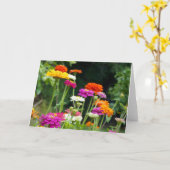 "Zinnias 5." Grußkarte Karte (Gelbe Blume)