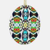 Zinnias Blue Keramik Ornament (Rechts)