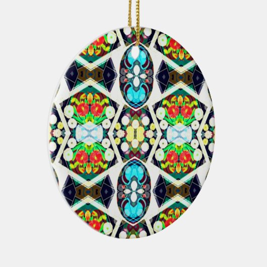 Zinnias Blue Keramik Ornament (Rechts)