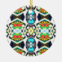Zinnias Blue Keramik Ornament