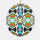 Zinnias Blue Keramik Ornament (Links)
