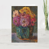 Zinnias in einem grünen Jar | Floris Verster Karte (Vorderseite)