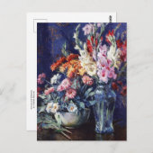Zinnias und Gladiolas von Matilda Browne Postkarte (Vorne/Hinten)