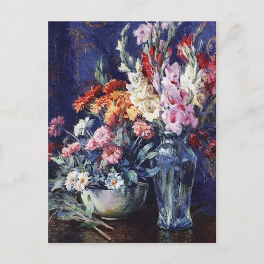 Zinnias und Gladiolas von Matilda Browne Postkarte (Vorderseite)