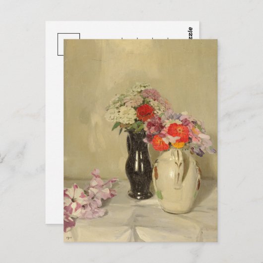 Zinnias | William Nicholson Postkarte (Vorne/Hinten)