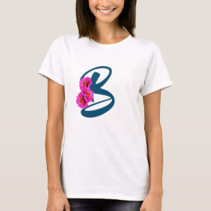 Zinnien-Blumen-Monogramm Anfangsbuchstabe B T-Shir T-Shirt
