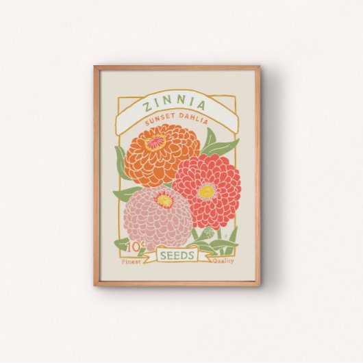 Zinnien-Samenpaket Poster