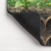 Zinnien- und Gänseblümchenblumen mit herzförmigen Mousepad (Ecke)