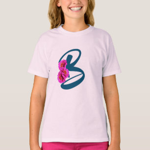 Zinnienblumen-Monogramm Anfangsbuchstabe B T-Shirt