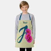 Zinnienblumen Monogramm Initiale A Personalisiert Schürze (Getragen)