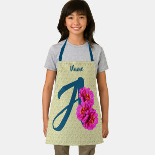 Zinnienblumen Monogramm Initiale A Personalisiert Schürze
