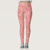 Zinnober Mandala Muster Leggings (Vorderseite)