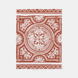Zinnober Woodblock IV Fleecedecke