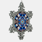 Zinnschneeflocken mit argentinischen Farben Schneeflocken Zinn-Ornament (Links)