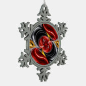 Zinnschneeflocken mit deutschen Farben Schneeflocken Zinn-Ornament (Links)