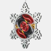 Zinnschneeflocken mit deutschen Farben Schneeflocken Zinn-Ornament (Rechts)