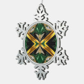 Zinnschneeflocken mit Jamaica-Farben Schneeflocken Zinn-Ornament (Rechts)