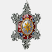 Zinnschneeflocken mit kolumbianischen Farben Schneeflocken Zinn-Ornament (Links)