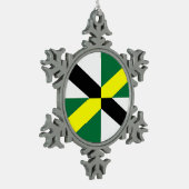 Zinnschneeflocken mit Monterey Flag Schneeflocken Zinn-Ornament (Links)