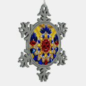 Zinnschneeflocken mit rumänischen Farben Schneeflocken Zinn-Ornament (Links)