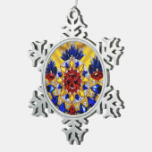 Zinnschneeflocken mit rumänischen Farben Schneeflocken Zinn-Ornament (Rechts)