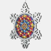 Zinnschneeflocken mit rumänischen Farben Schneeflocken Zinn-Ornament (Rechts)