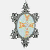 Zinnschneeflockendekoration / Griechisches Kreuz Schneeflocken Zinn-Ornament (Links)