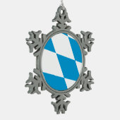 Zinnschneeflockendekoration mit bayerischer Flagge Schneeflocken Zinn-Ornament (Links)