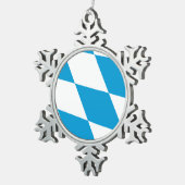 Zinnschneeflockendekoration mit bayerischer Flagge Schneeflocken Zinn-Ornament (Rechts)