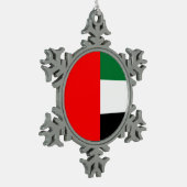 Zinnschneeflockendekoration mit der Flagge der VAE Schneeflocken Zinn-Ornament (Links)