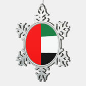 Zinnschneeflockendekoration mit der Flagge der VAE Schneeflocken Zinn-Ornament (Rechts)