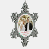 Zinnwein unser erstes Weihnachtsgeschmuck Schneeflocken Zinn-Ornament (Links)