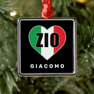 Zio Christmas Italienische Fahne Herzverzierung Ornament Aus Metall
