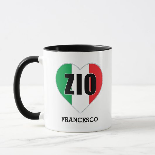 ZIO Italian Uncle Flag Herz Tasse (Links)