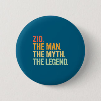 Zio Man Myth Legend Retro Graphic Art Button